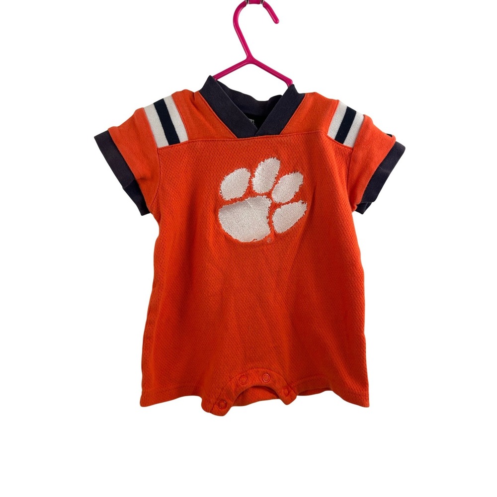 Starter Clemson Tigers Romper 3/6 Months Orange Paw Logo Mesh Bodysuit Kids